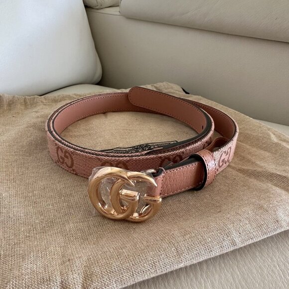 NEW GUCCI PINK BELT CANVAS GG Sz 100 Cm 40 In - Picture 3 of 7